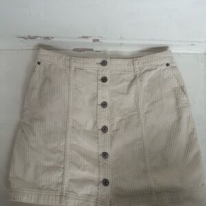 Abercrombie & Fitch Cream Button-Front Mini Skirt